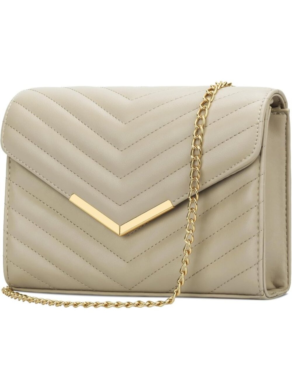 CLASSIC & SPACIOUS DESIGN: Gold hardware and subtly flap with magnetic snap clos